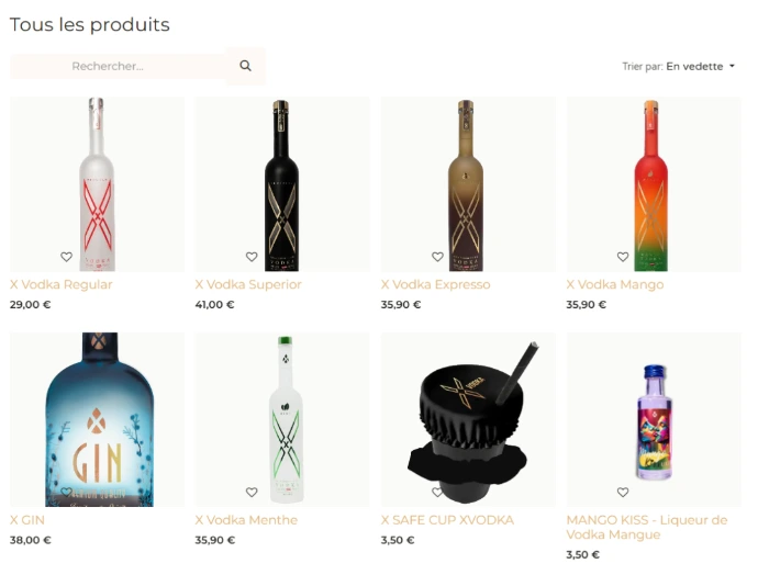 Shop ici Boutique Xvodka - Collection de spiritueux premium